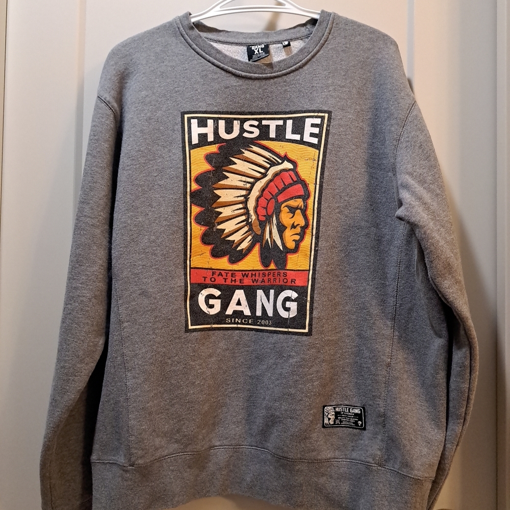 Hustle Gang Gray Crewneck Sweater Size XL
